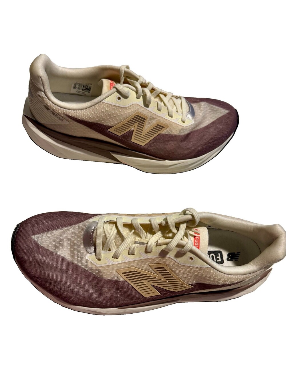 New Balance Men’s 10.5D FuelCell Rebel v5 Angora Earth Shadow Free Shipping